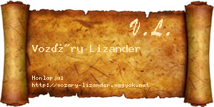 Vozáry Lizander névjegykártya